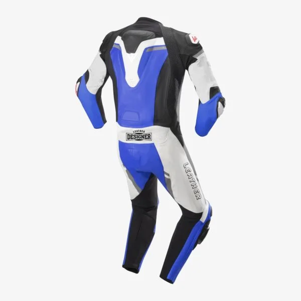 Custom Made Leather Suit blue back