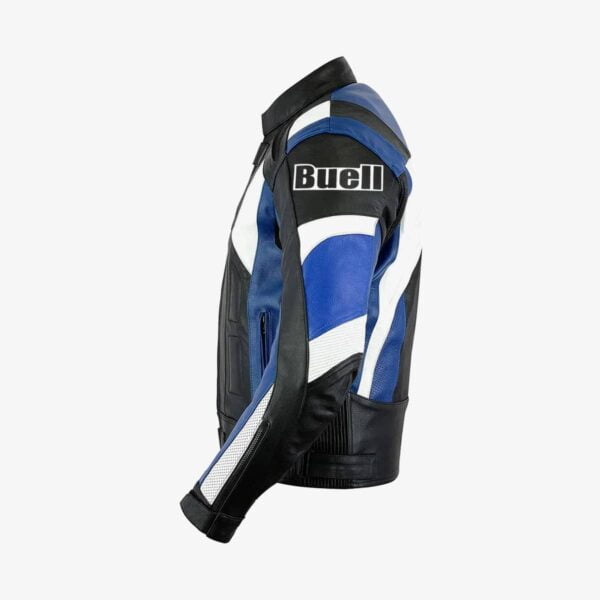 Buell Motorcycle Racing Leather Jacket with CE Armor 
