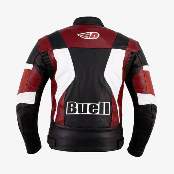 Buell Motorcycle Racing Leather Jacket RED BACK