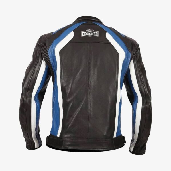 LD Chris Leather Jacket Blue back