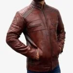 Vintage Biker Cafe Racer Distressed Brown Wax Leather Jacket