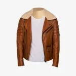 Biker Jacket with Fur Collar