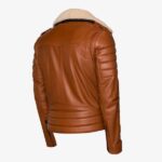 Biker Jacket with Fur Collar