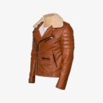 Biker Jacket with Fur Collar