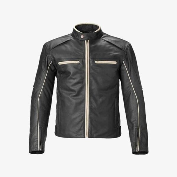 Copper Trim Style Leather Fashion Jacket