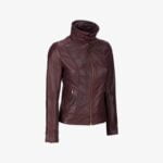 Ladies Fur Collar Leather FASHION jacket