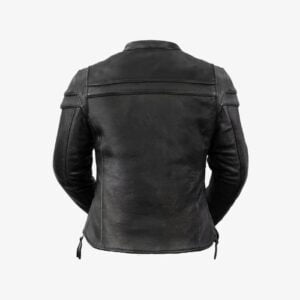 Ladies Racer Leather Jacket Backview