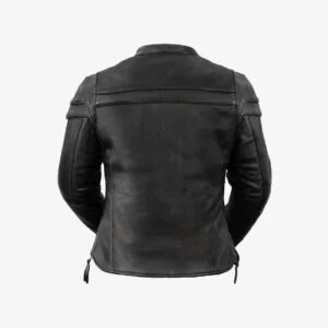 Ladies Racer Leather Jacket Backview