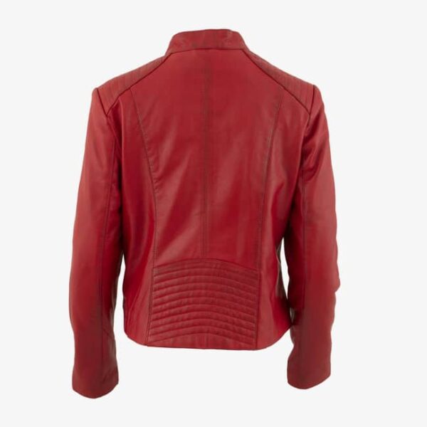Ladies Scuba Style Leather Jacket Backveiw