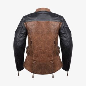 Motorcycle Ladies Leather Jacket Backview