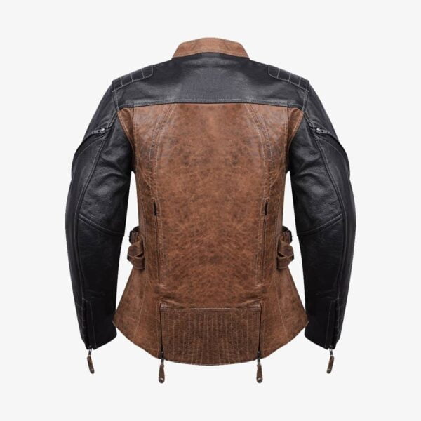 Motorcycle Ladies Leather Jacket Backview