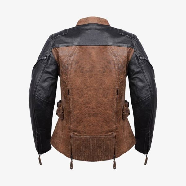 Motorcycle Ladies Leather Jacket Backview