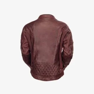 Real Leather Motorcycle Jacket Backview