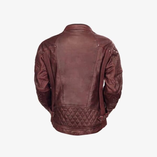 Real Leather Motorcycle Jacket Backview