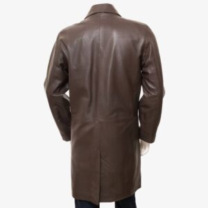 100% Real Leather Men Overcoat - Image 2