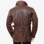 Brown Leather Coat Backview