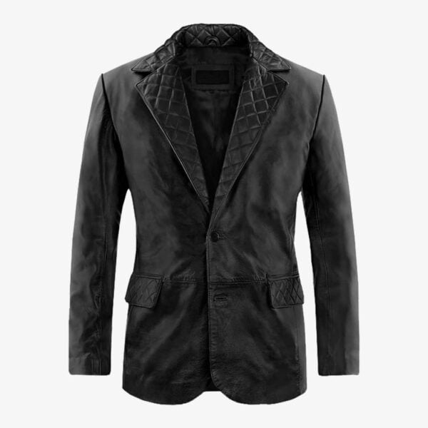 Leather Blazer Black For Men