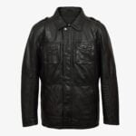 Mens Black Leather Coat