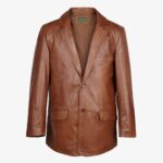 Mens Chestnut Leather Blazer