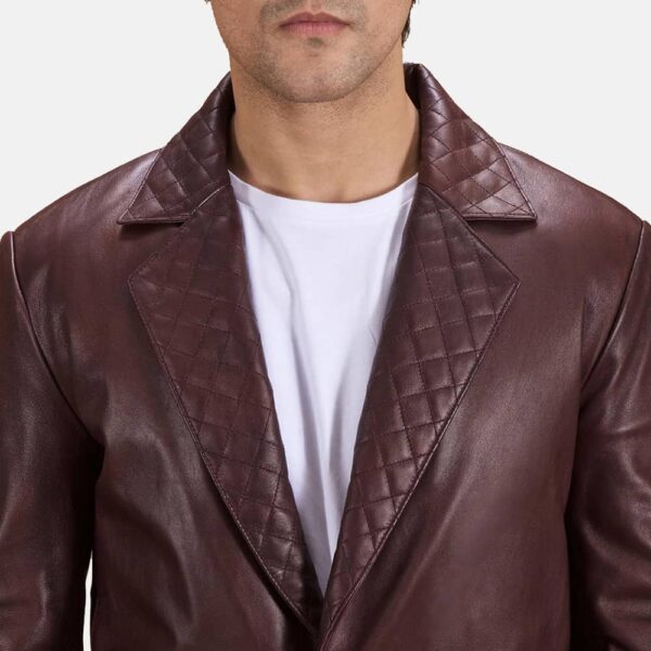 Quilted Mens Leather Blazer