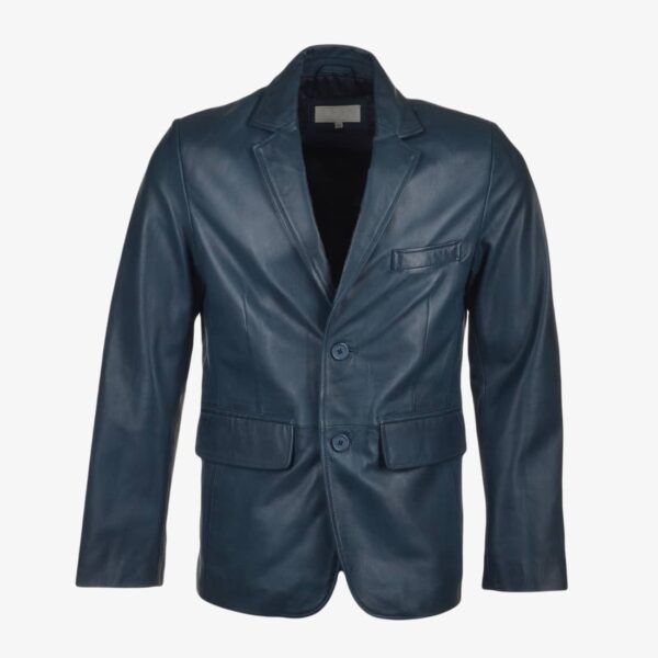 Two Button Leather Blazer