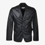 Mens Leather Blazer Black