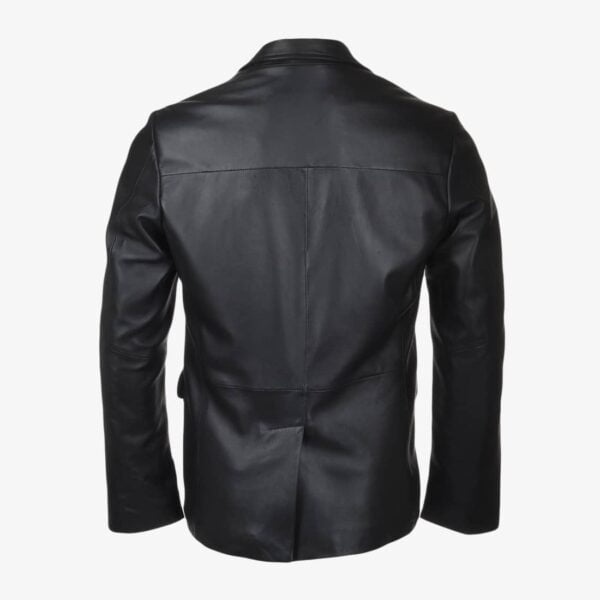 Mens Leather Blazer Black