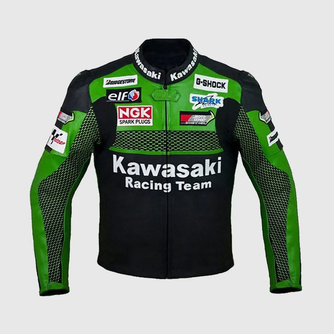Kawasaki Racing Team Leather Motorcycle Jacket | Leather Designer