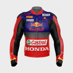 Honda Redbull Motorbike Racing Leather Jacket 2021