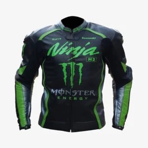 Kawasaki Ninja H2 Motorbike Racing Leather Jacket